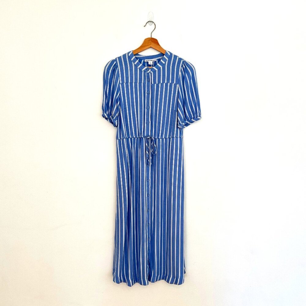 Amazon Essentials Women's Relaxed Fit Half-Sleeve Waisted Midi A-Line Dress